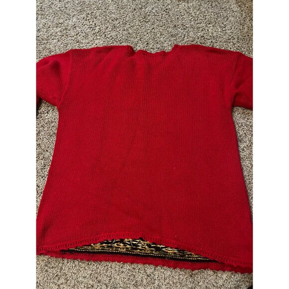 VTG  Casual Corner Annex Heavily Embroidered Christmas Tree Sweater Red L - Picture 7 of 7
